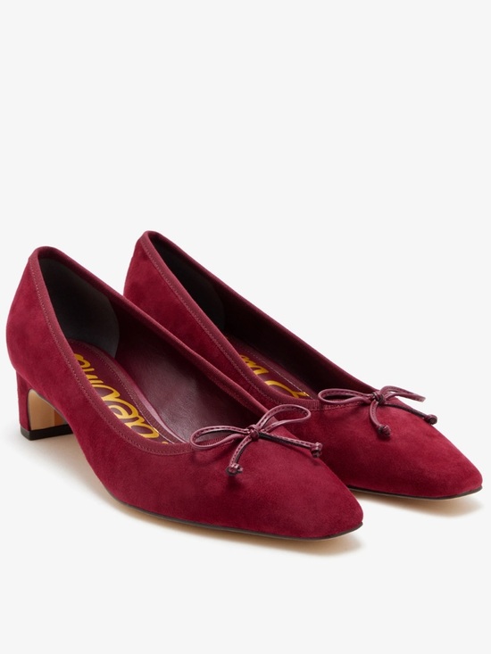 Sam Edelman Shoes - NEW Sam Edelman Rinda Wine Suede Low Block Heel Pumps